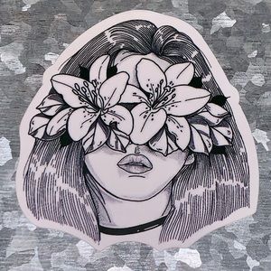 Flower Girl Gothic Waterproof Vinyl Sticker